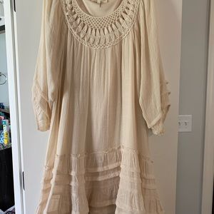 Entro cream crochet top dress